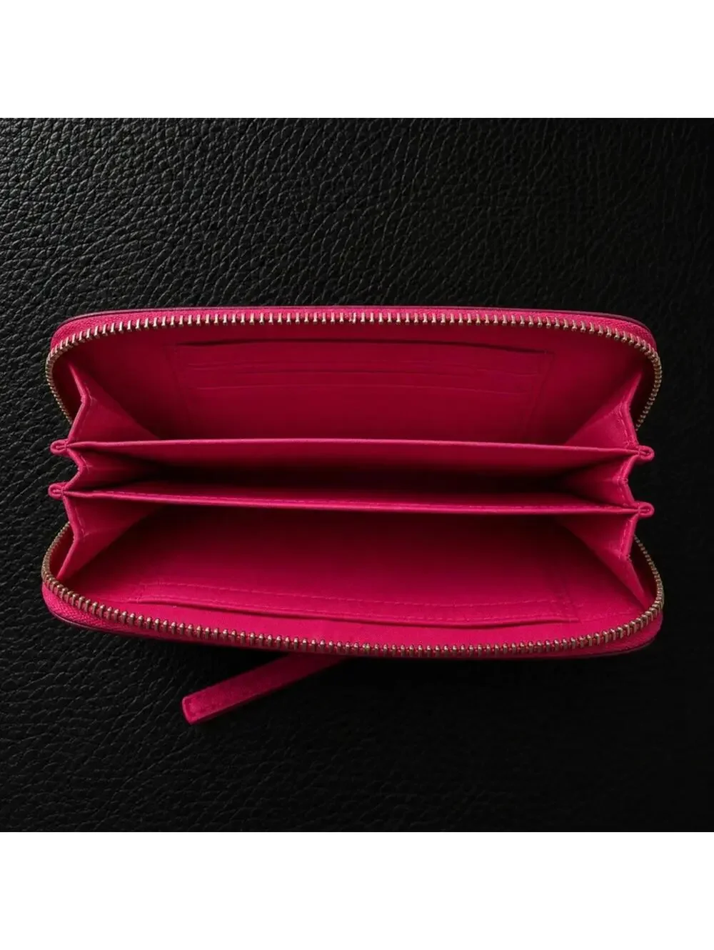 Coach Hot Pink Pebbled Leather Zip Around Wallet Wristlet - Picture 3 of 3